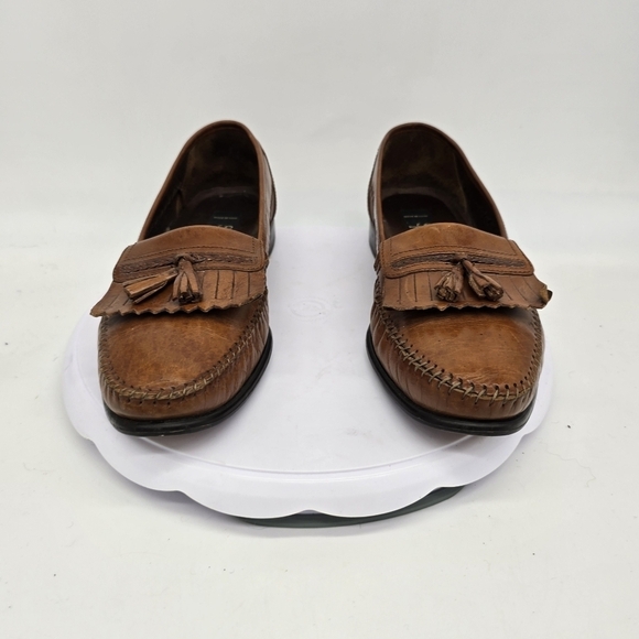 San Remo Shoe Men\'s 8.5M Brown Leather Moc Toe Tassel Loafers main image 2